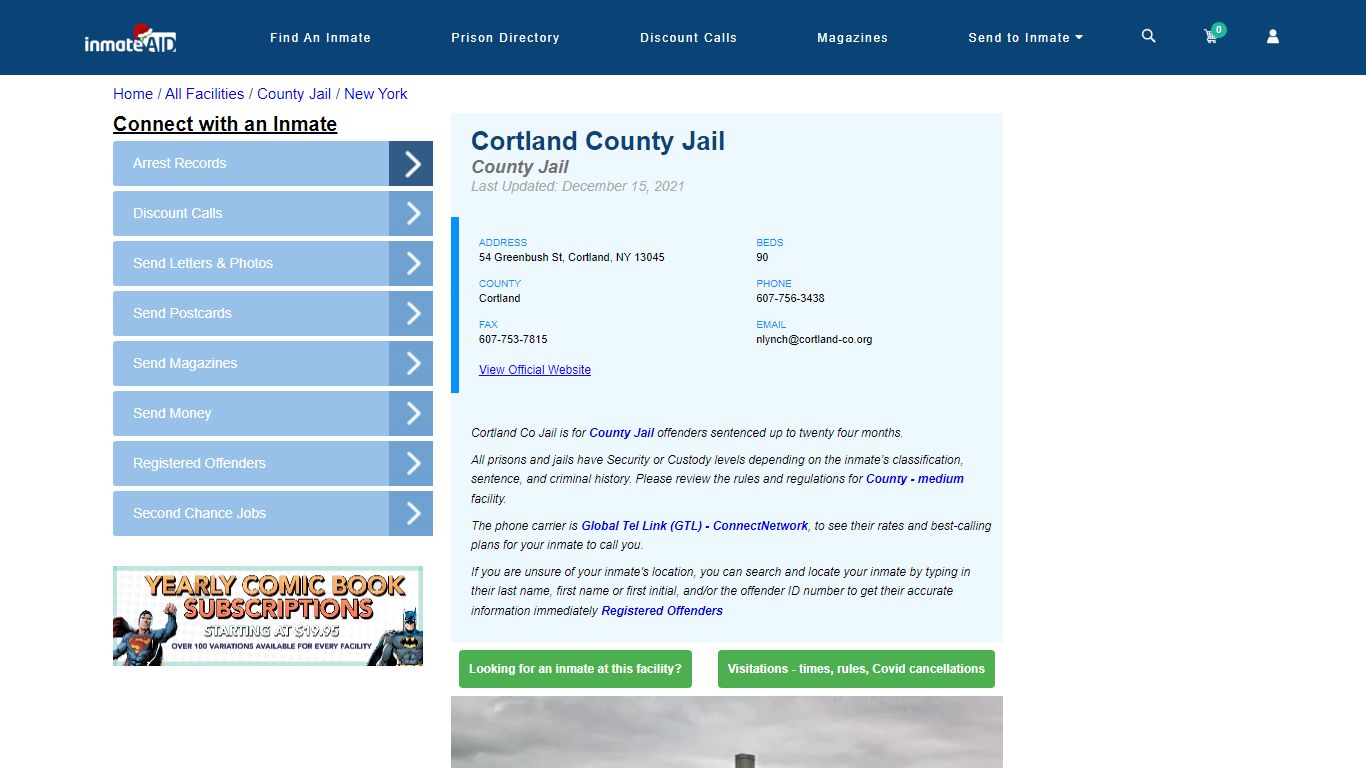 Cortland County Jail - Inmate Locator - Cortland, NY